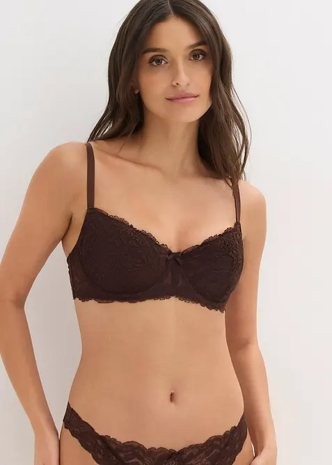 Soutien-gorge semi-rembourr&eacute; &agrave; armatures et dentelle, bonprix