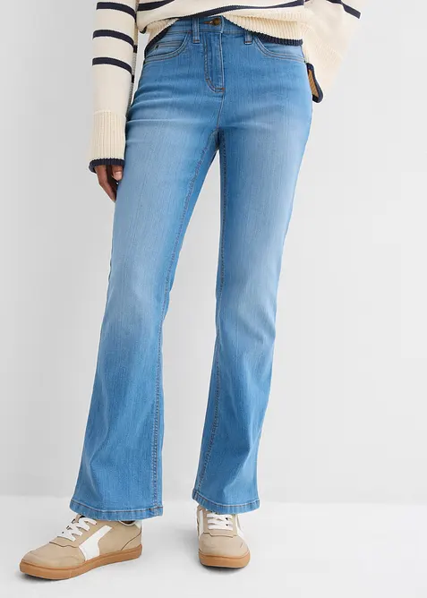 Jean bootcut taille mi-haute, extensible, bonprix