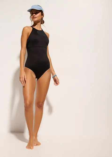 Maillot 1 pi&egrave;ce avec empi&egrave;cement mesh, bonprix