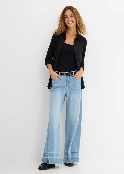 Jersey-Shirtbluse, lang, bonprix