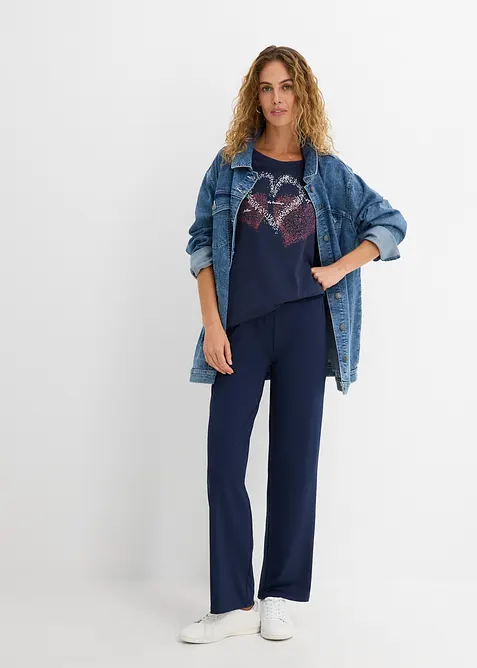 T-shirt coton &agrave; imprim&eacute; c&oelig;ur, bonprix