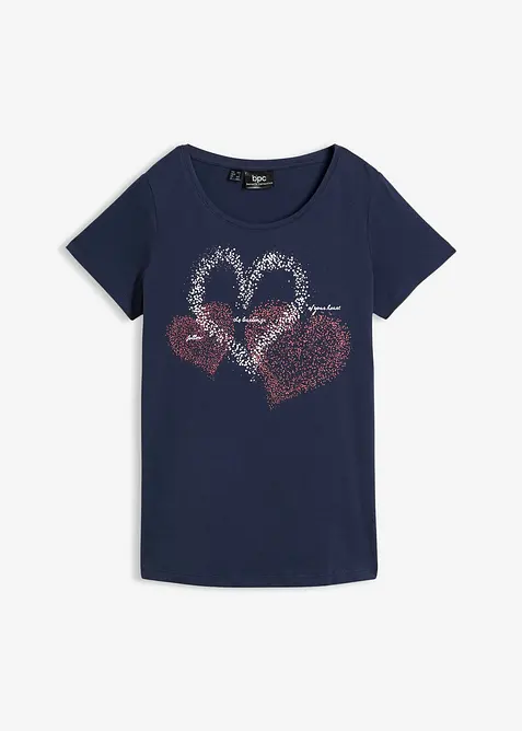T-shirt coton &agrave; imprim&eacute; c&oelig;ur, bonprix
