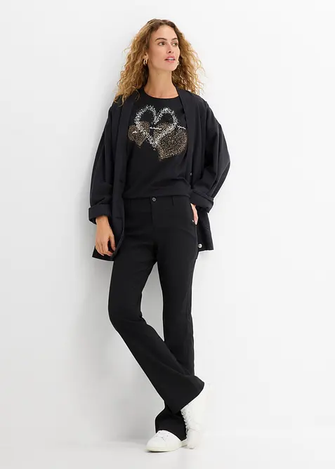 Shirt mit Herzdruck aus Bio-Baumwolle, bonprix