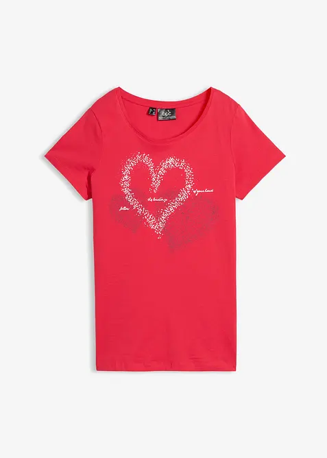 T-shirt coton &agrave; imprim&eacute; c&oelig;ur, bonprix
