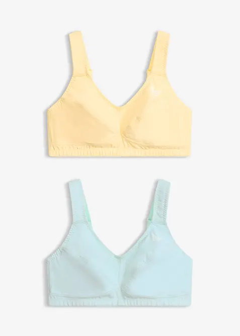 Lot de 2 soutiens-gorge coton sans armatures, bonprix