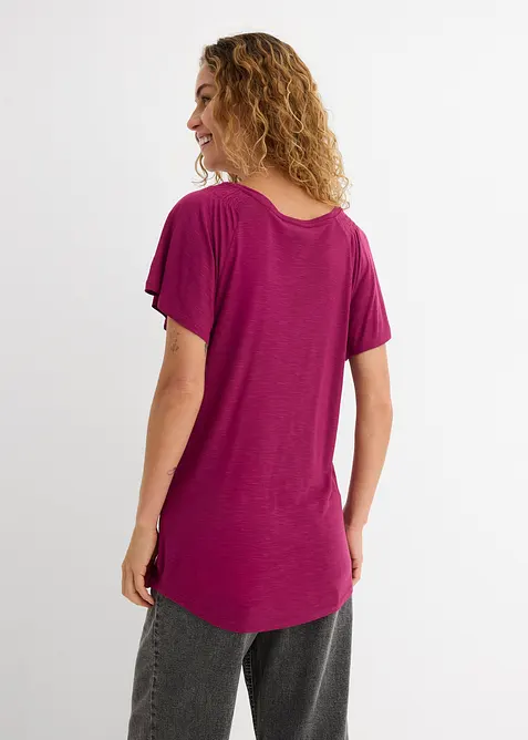 Flammgarn-Shirt mit Fl&uuml;gel&auml;rmeln, bonprix