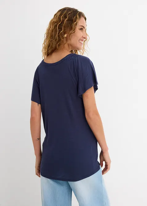 Flammgarn-Shirt mit Fl&uuml;gel&auml;rmeln, bonprix