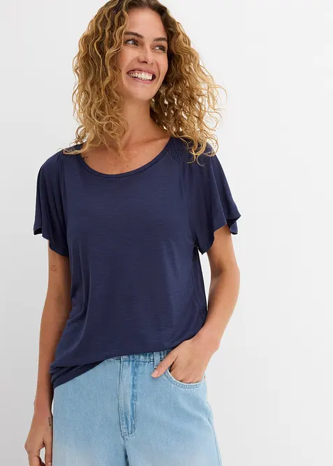 Flammgarn-Shirt mit Fl&uuml;gel&auml;rmeln, bonprix