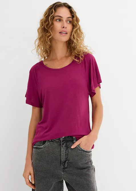 Flammgarn-Shirt mit Fl&uuml;gel&auml;rmeln, bonprix