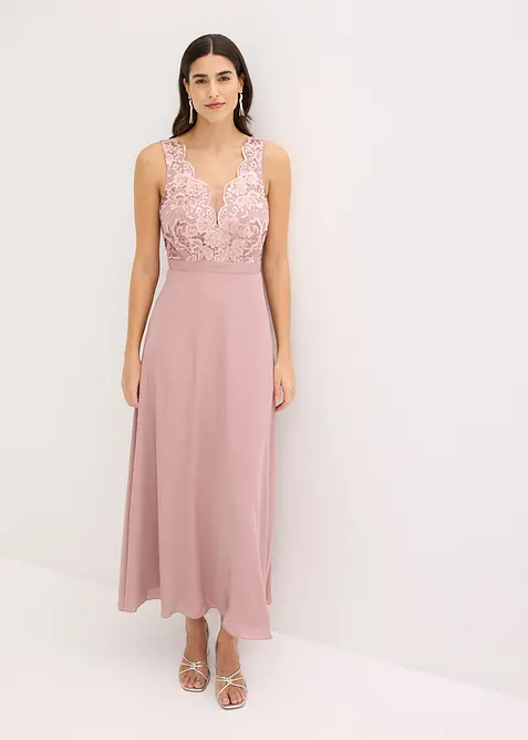 Robe longue brod&eacute;e de sequins, bonprix