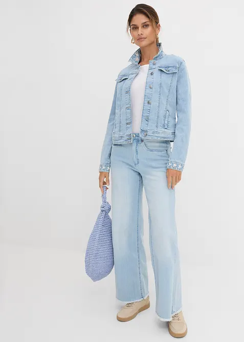 Jeansjacke mit Stickerei, bonprix