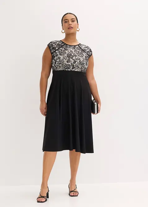 Midikleid mit Spitze, bonprix