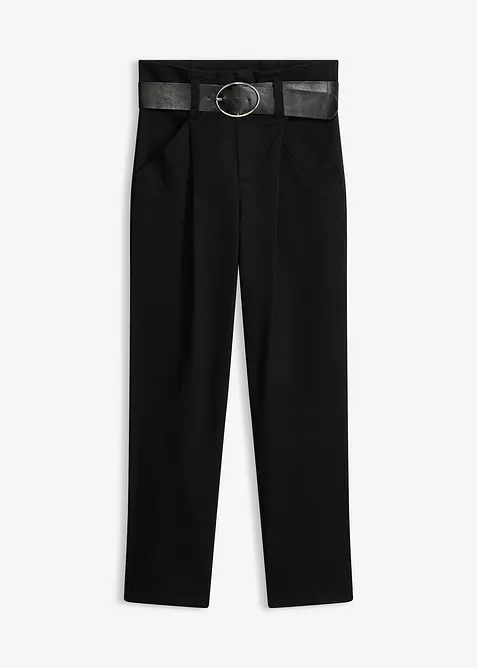 Pantalon &agrave; pinces en coton extensible, bonprix