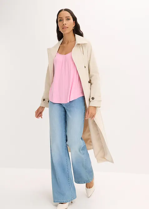 Top &agrave; fines bretelles en viscose fluide, bonprix