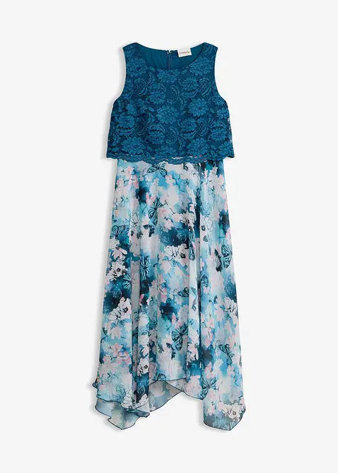 Chiffonkleid mit feiner Spitze, bonprix