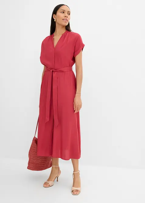 Hemdblusenkleid aus flie&szlig;ender Viskose, bonprix