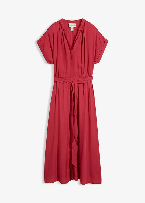 Hemdblusenkleid aus flie&szlig;ender Viskose, bonprix