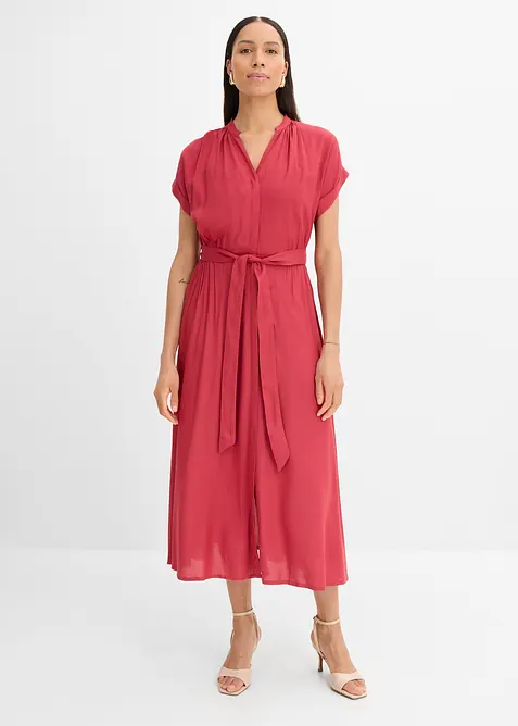 Hemdblusenkleid aus flie&szlig;ender Viskose, bonprix