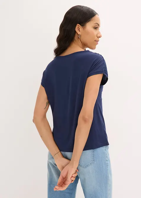 T-shirt en dentelle, en viscose douce, bonprix