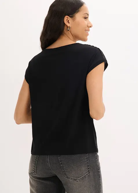 T-shirt en dentelle, en viscose douce, bonprix