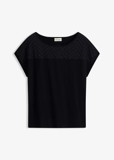 T-shirt en dentelle, en viscose douce, bonprix