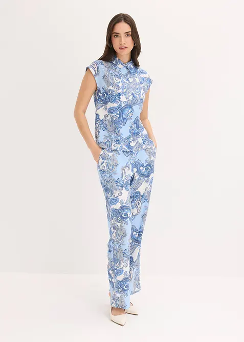 Pantalon imprim&eacute; en viscose fluide, bonprix