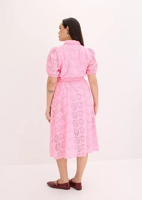 Lochstickerei-Blusenkleid aus reiner Baumwolle, bonprix