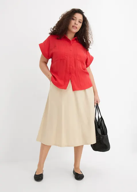 Hemdbluse aus flie&szlig;endem Lyocell-Mix, bonprix