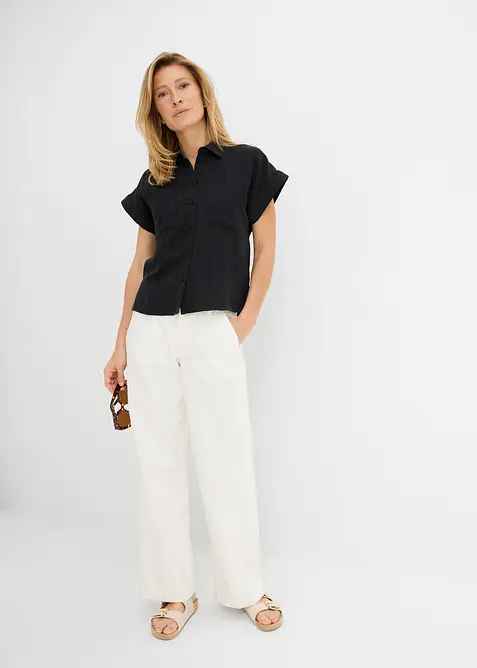 Hemdbluse aus flie&szlig;endem Lyocell-Mix, bonprix