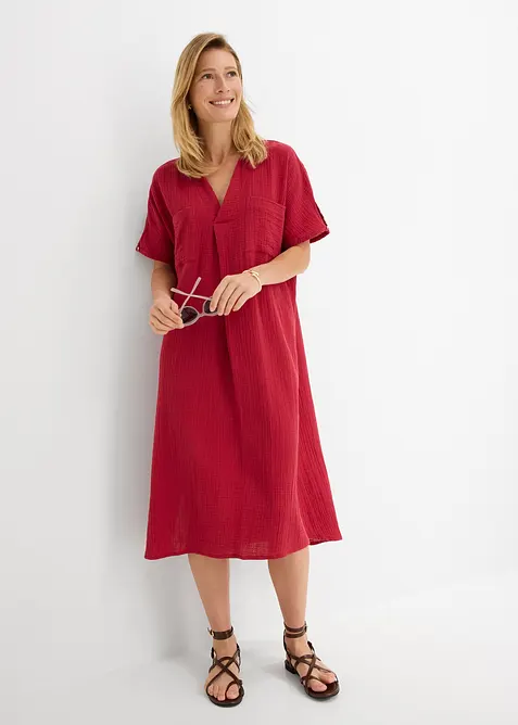 Kaftan-Kleid aus weichem Musselin, bonprix