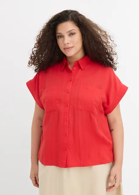 Hemdbluse aus flie&szlig;endem Lyocell-Mix, bonprix