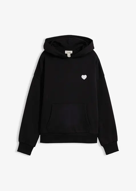 Sweat &agrave; capuche doux en coton m&eacute;lang&eacute;, bonprix