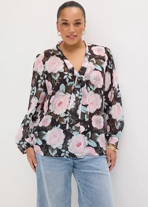 Blouse &agrave; lavalli&egrave;re, bonprix