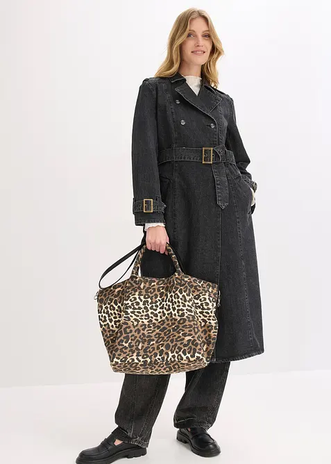 Canvas Shopper mit Leoprint, bonprix