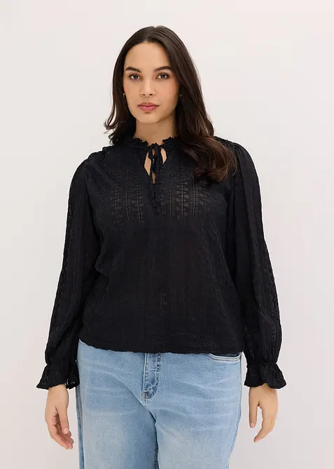 Spitzenshirt mit Ballon&auml;rmel, bonprix