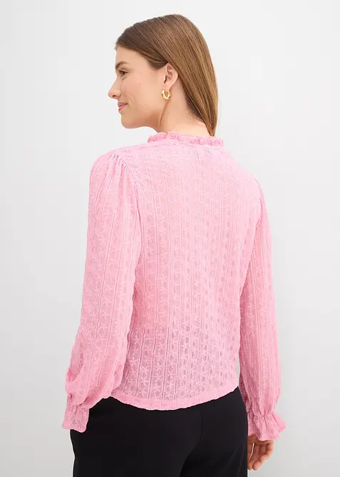 Spitzenshirt mit Ballon&auml;rmel, bonprix