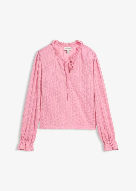 Spitzenshirt mit Ballon&auml;rmel, bonprix
