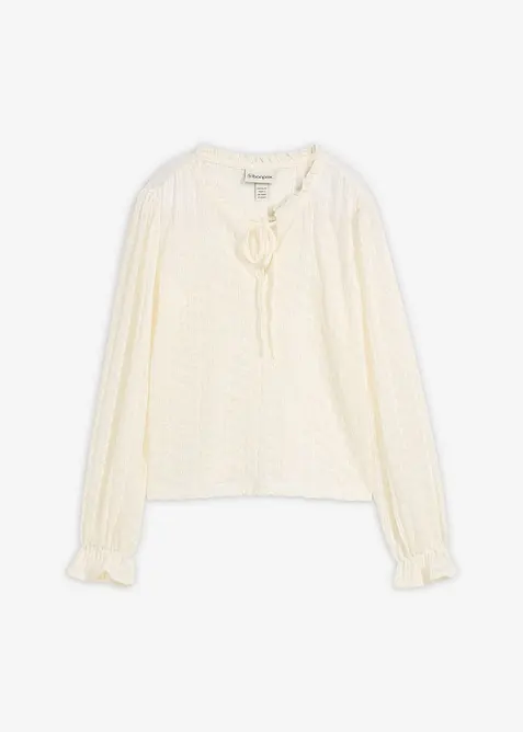 Spitzenshirt mit Ballon&auml;rmel, bonprix