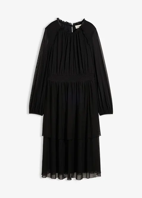 Jerseykleid aus feinem Mesh, bonprix