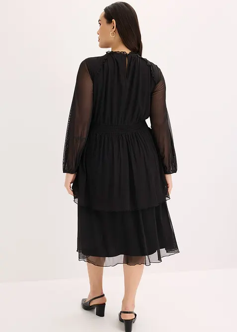 Jerseykleid aus feinem Mesh, bonprix