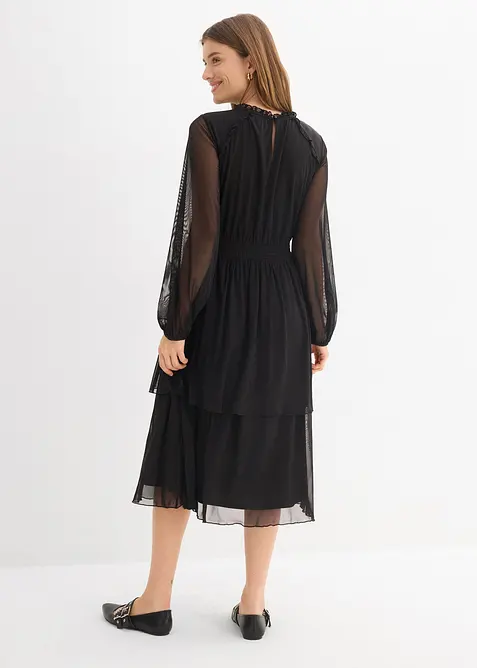 Jerseykleid aus feinem Mesh, bonprix