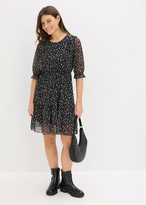 Jerseykleid aus feinem Mesh, bonprix