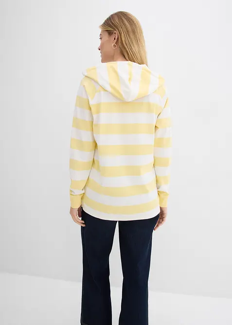 T-shirt manches longues &agrave; capuche 100% coton, bonprix