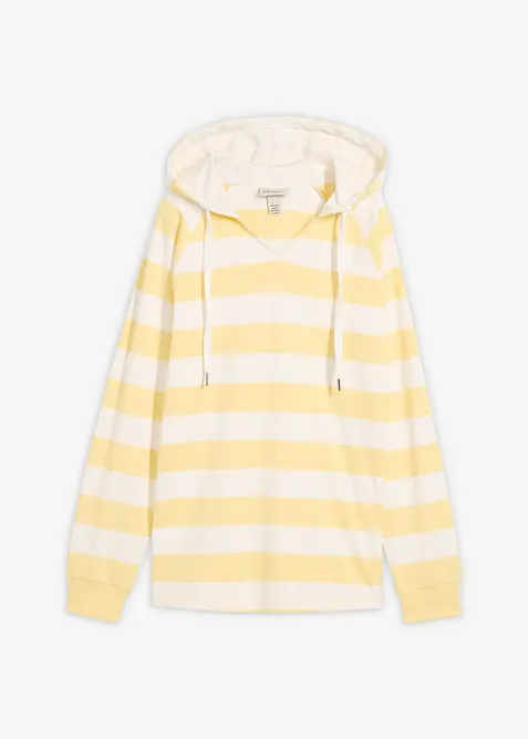 T-shirt manches longues &agrave; capuche 100% coton, bonprix