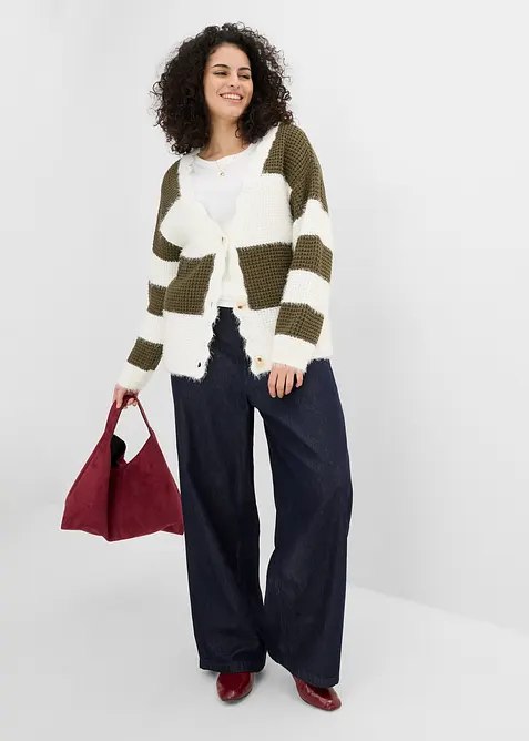 Gilet large en grosse maille, bonprix