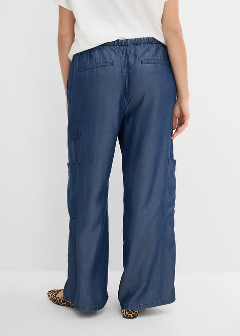 Pantalon large &agrave; taille extensible en lyocell fluide, bonprix