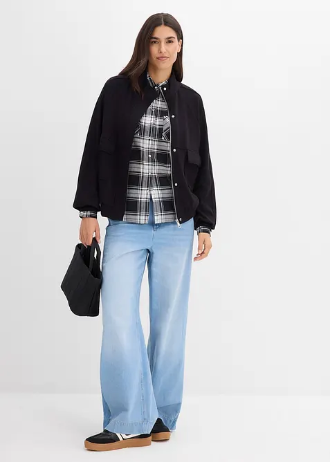 Sweat zipp&eacute; en mati&egrave;re n&eacute;opr&egrave;ne, bonprix