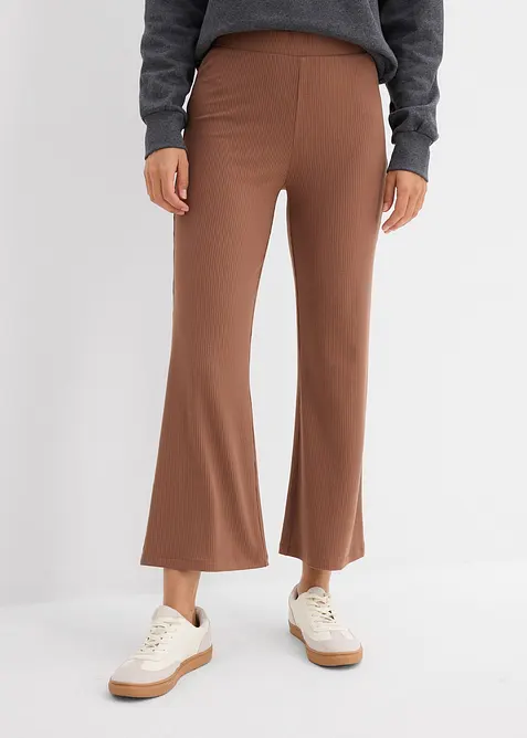 Verk&uuml;rzte Ripp-Leggings aus Viskosemix, bonprix