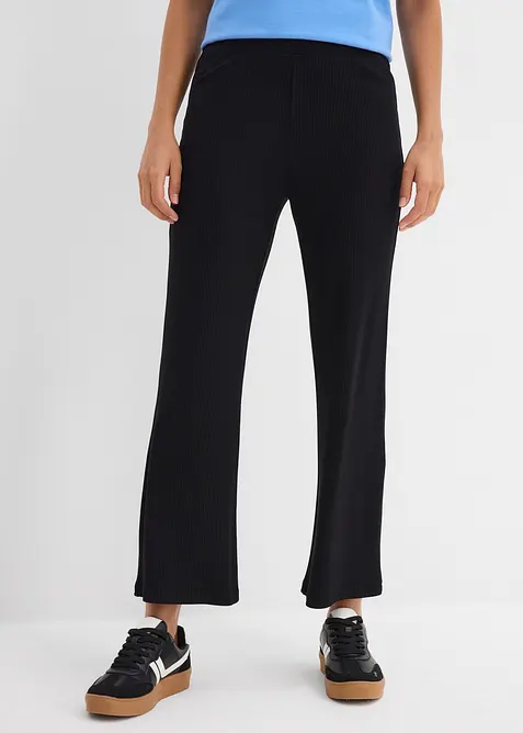 Verk&uuml;rzte Ripp-Leggings aus Viskosemix, bonprix