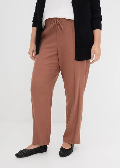 Pantalon en lin m&eacute;lang&eacute;, bonprix